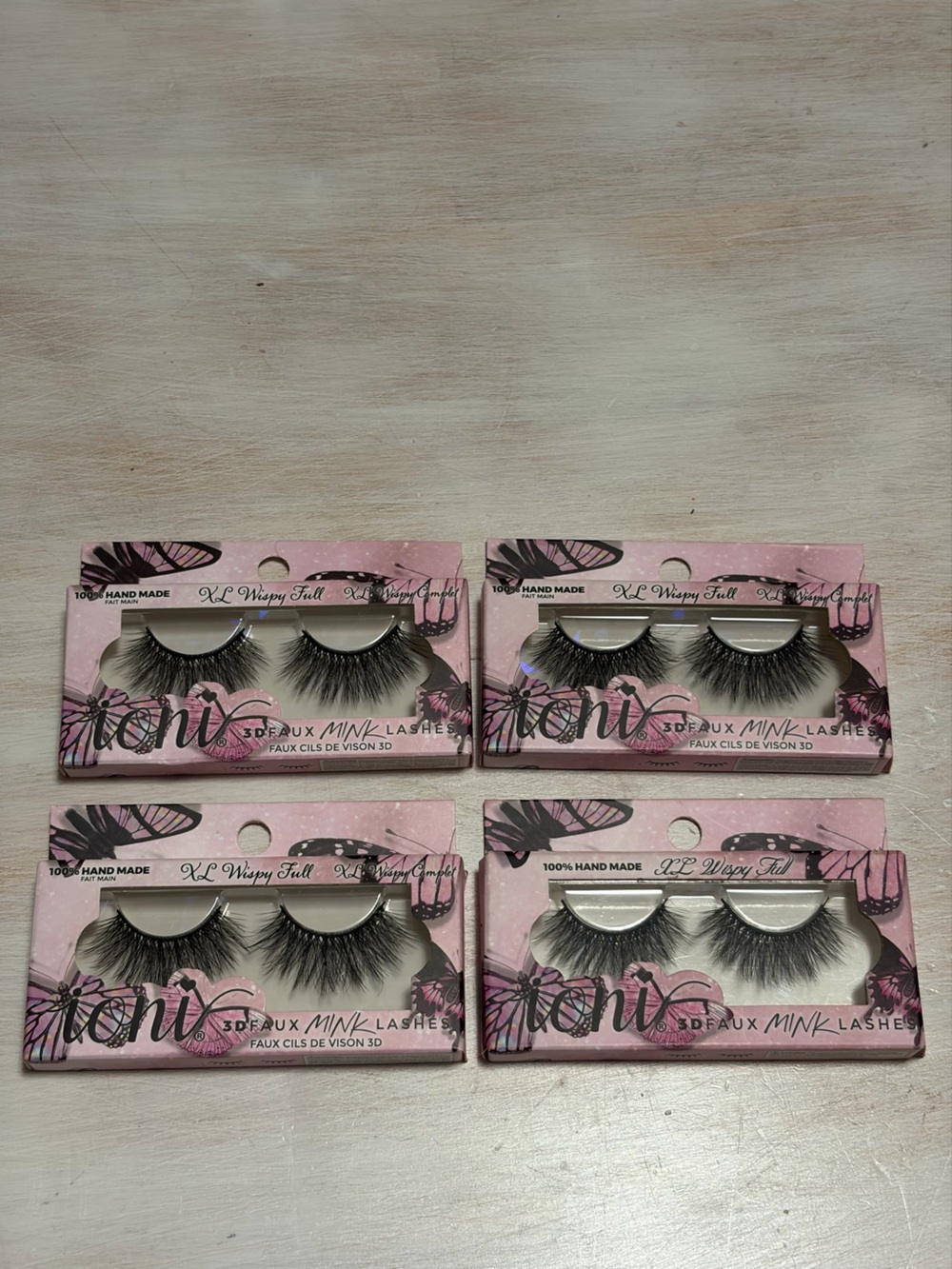 Handmade Mink-Look False Eyelashes in Black - Luxury Volume (Pack of 4)